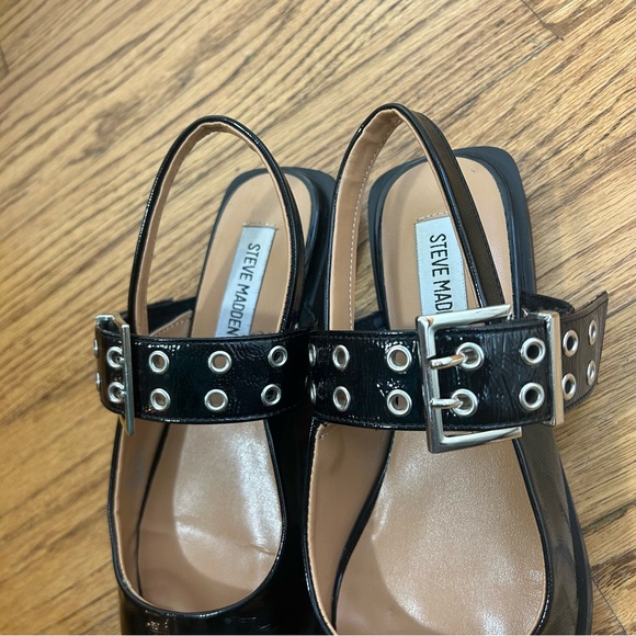 Steve Madden | Karson Slingback Black Patent Pointed Toe Flats Size 6.5 - Picture 11 of 13